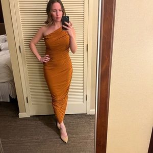 Norma Kamali Bronze Diana Gown